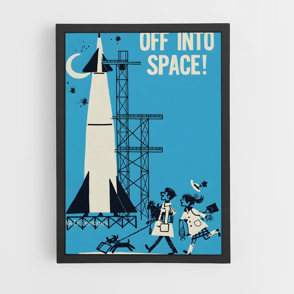 Poster fascinant aventure spatiale – affiche Espace rétro (vue 2)